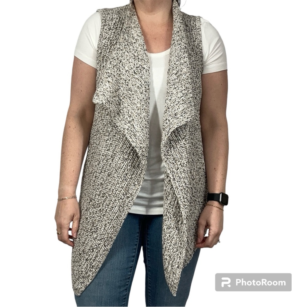 Jones New York Marled Sweater Vest Medium Open Front